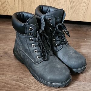 US Polo Assn Charcoal Gray Cargo Combat Boots Chunky Gorpcore Laced Womens 7